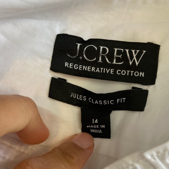 J. Crew Jules ruffle-collar shirt in cotton poplin Size 14 White - Picture 3 of 9